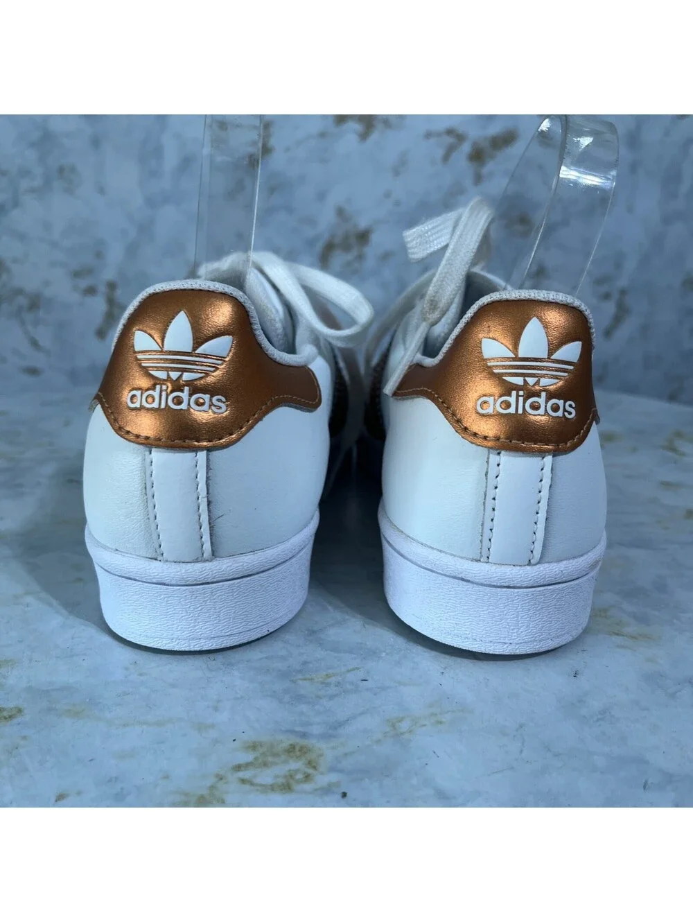 Adidas Superstar Women's Size 6.5 Shoes White Copper Casual Low Top Sneakers